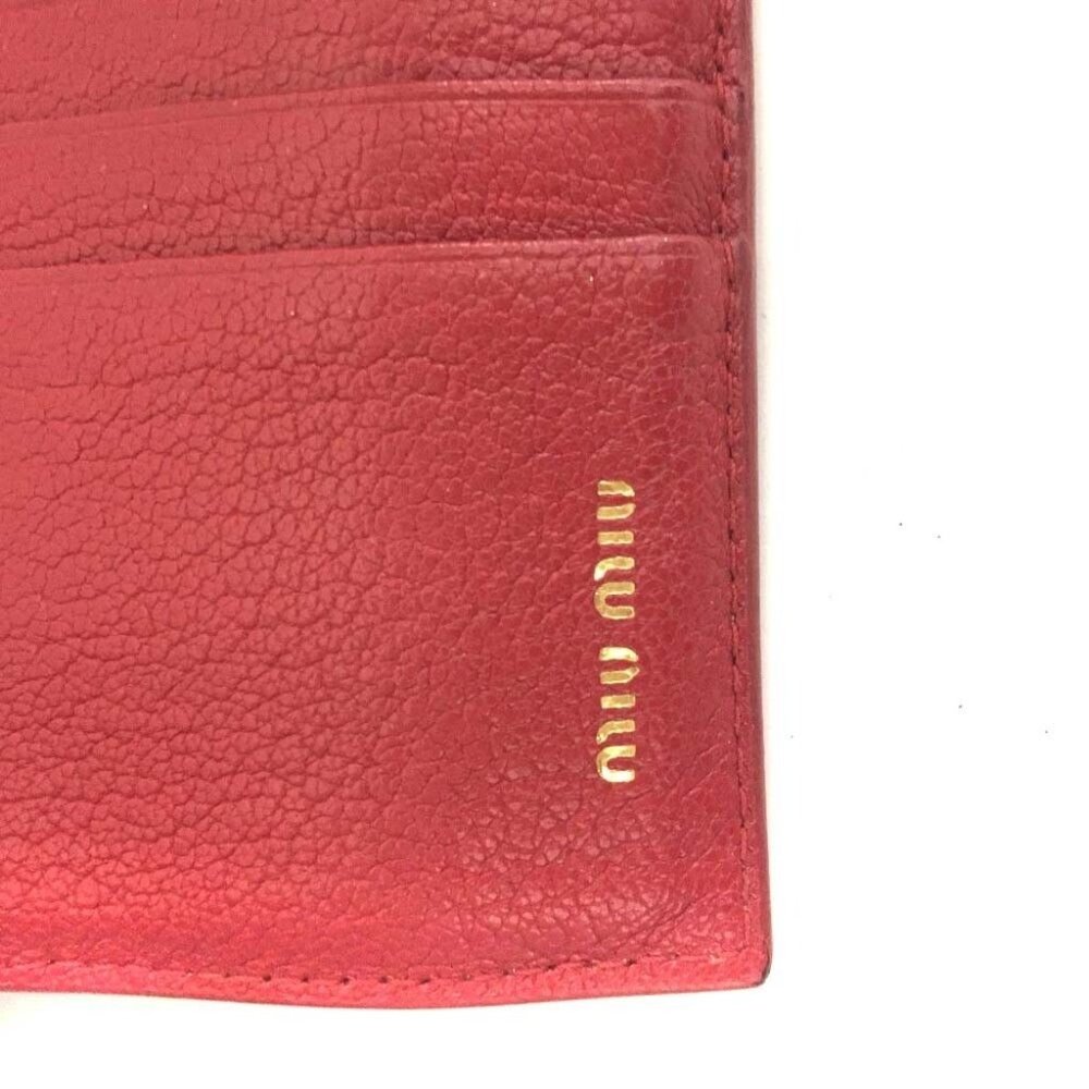 393071F V Miu Miu Wallet Heart Pink Trifold Leather - Picture 8 of 9